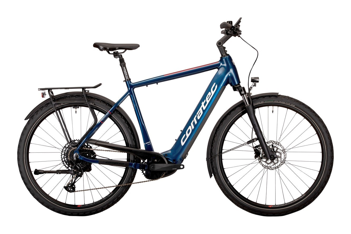 Corratec E-Power Trekking 28 CX6 12S Gent – marine blue,neon red,silver